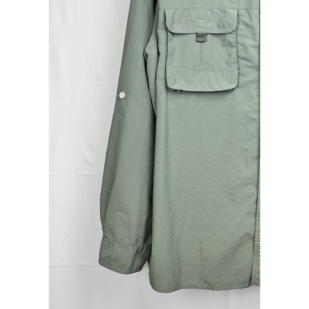 Eddie Bauer Mens XXL Green Button Up Shirt Outdoors Fishing Hiking Breathable - Picture 3 of 7